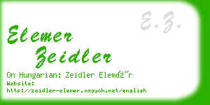 elemer zeidler business card